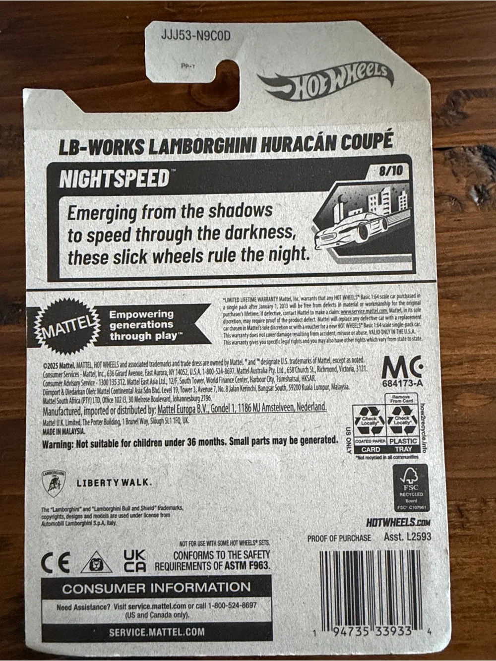 Hot Wheels Black Lamborghini Huracán EVO - Kids Toy Car